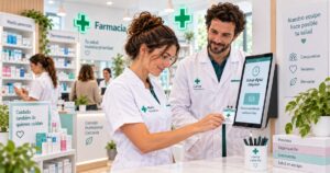 Rebotica vacía a la hora de apertura, con la mesa despejada y luz temprana